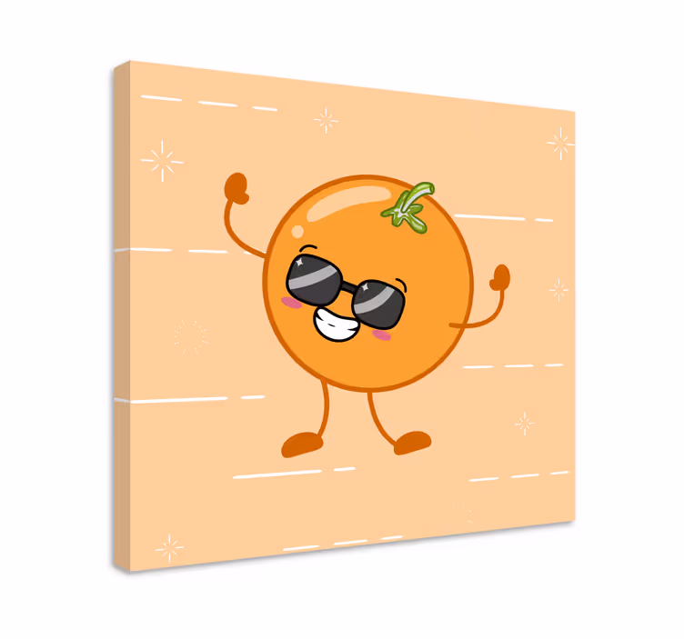 Leinwandbild obst fröhliche orange figur - TenStickers
