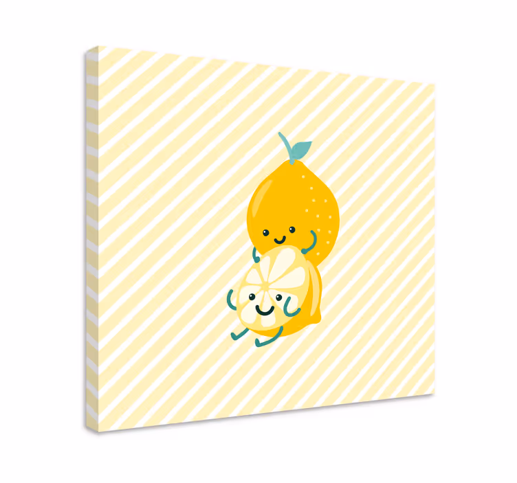 Leinwandbild obst süße zitronen umarmung - TenStickers