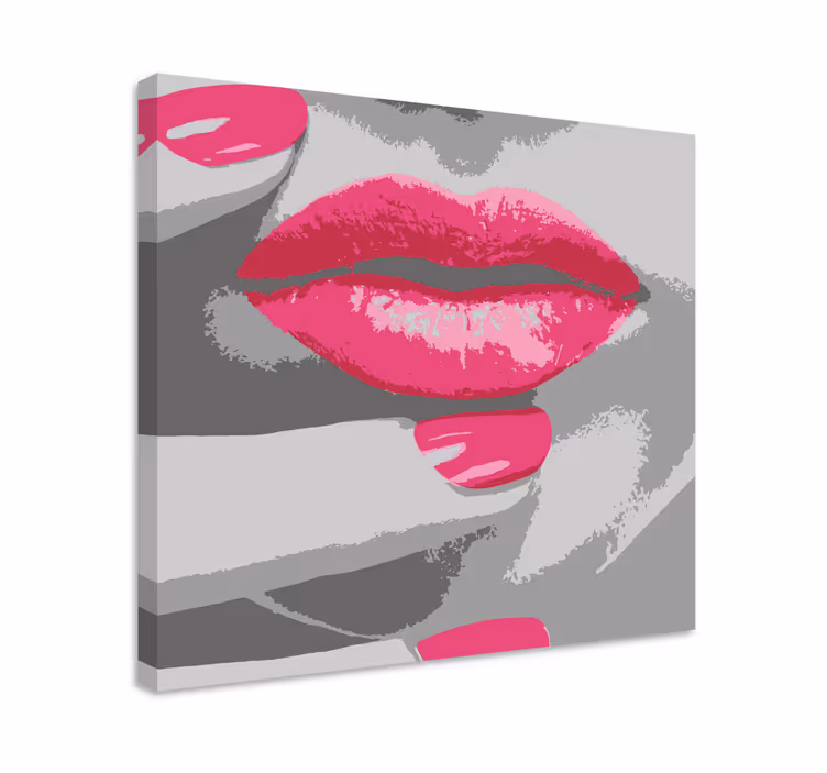 Wandbilder modern öl gemalte frau lippen - TenStickers