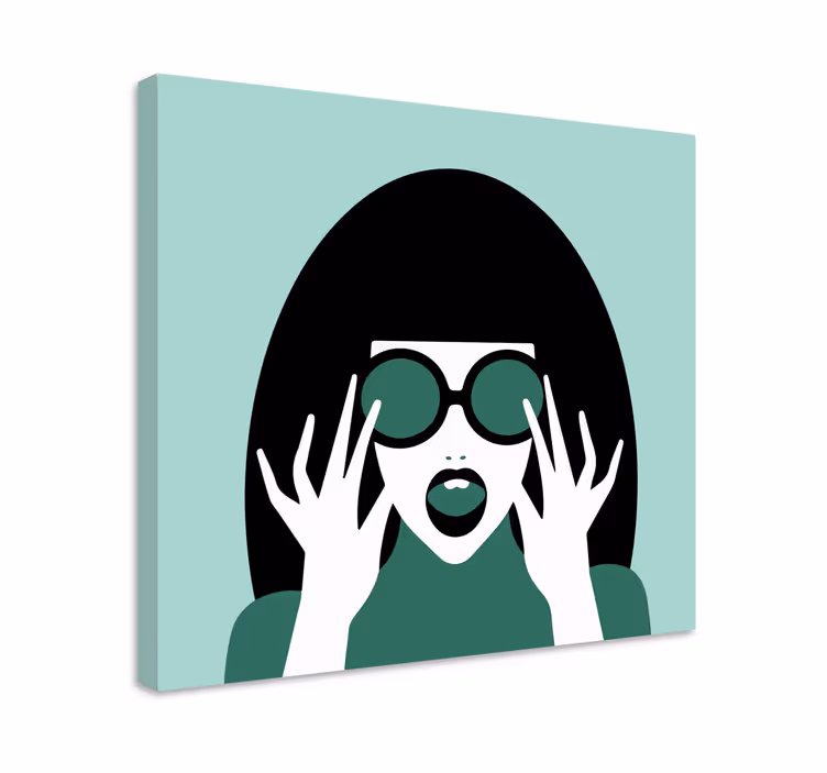 Leinwandbild stilvolle frau mit brille - TenStickers