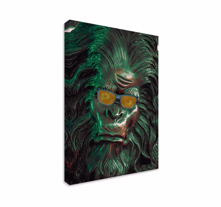 Wandbild Federn stylisches gorillagesicht - TenStickers