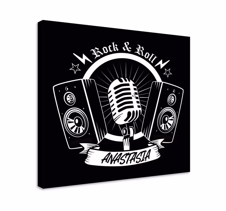 Wandbild musik im retro mikrofon design - TenStickers