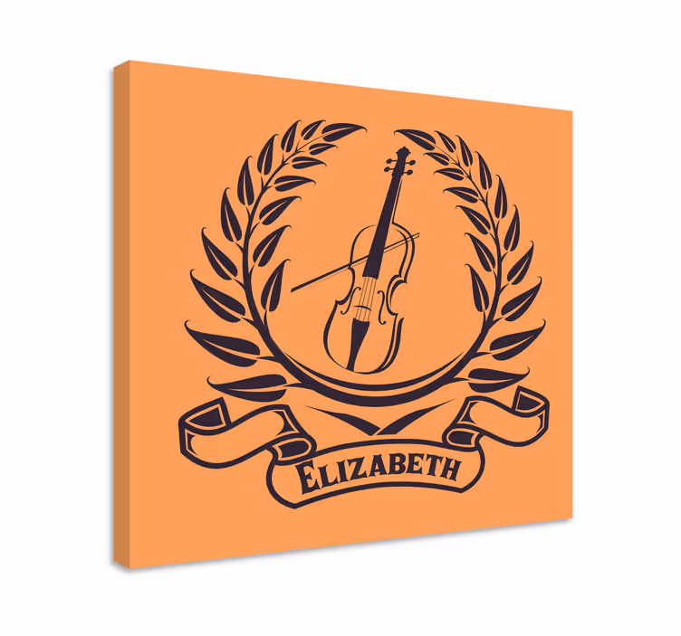 Wandbild musik violinen lorbeer emblem - TenStickers