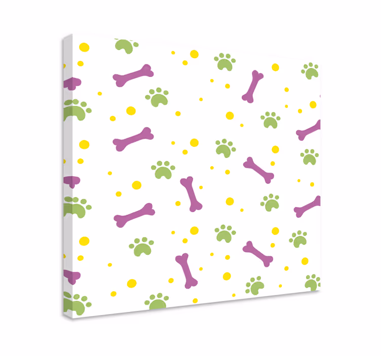 Wandbilder Hunde Bunte hundepfoten und knochen - TenStickers