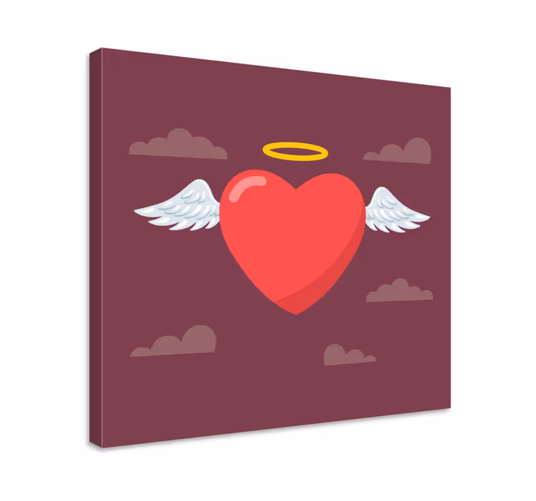 Kunst auf leinwand engel herz symbol - TenStickers