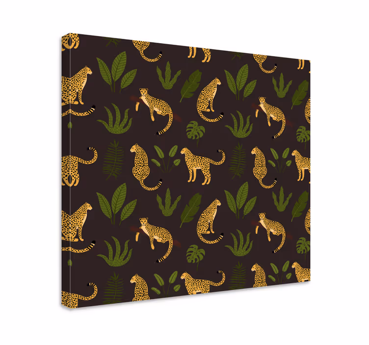 Wandbilder hunde leoparden und blätter - TenStickers
