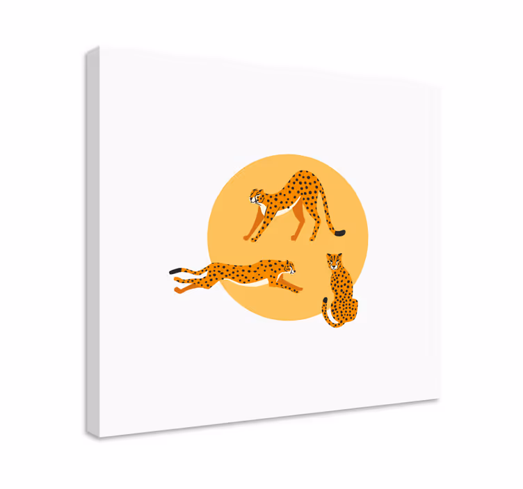 Wandbild Tier gepardentrio - TenStickers