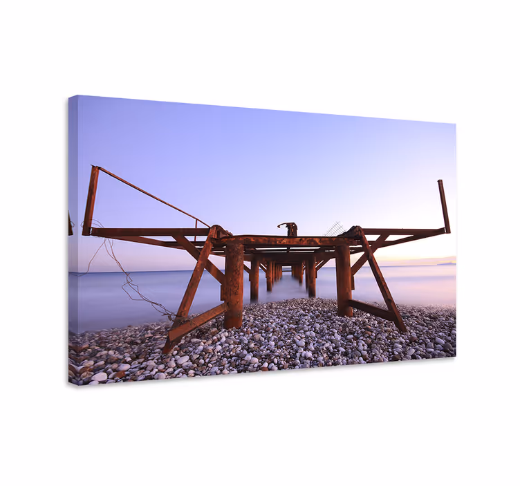 Wandbilder landschaft rostige pier perspektive - TenStickers