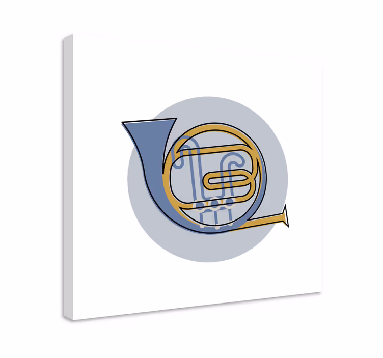 Wandbild musik kontur des französischen horns - TenStickers