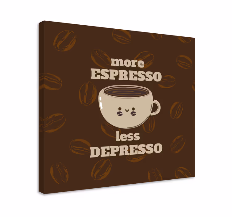 Leinwandbild rustikal kaffeetassen spruch - TenStickers