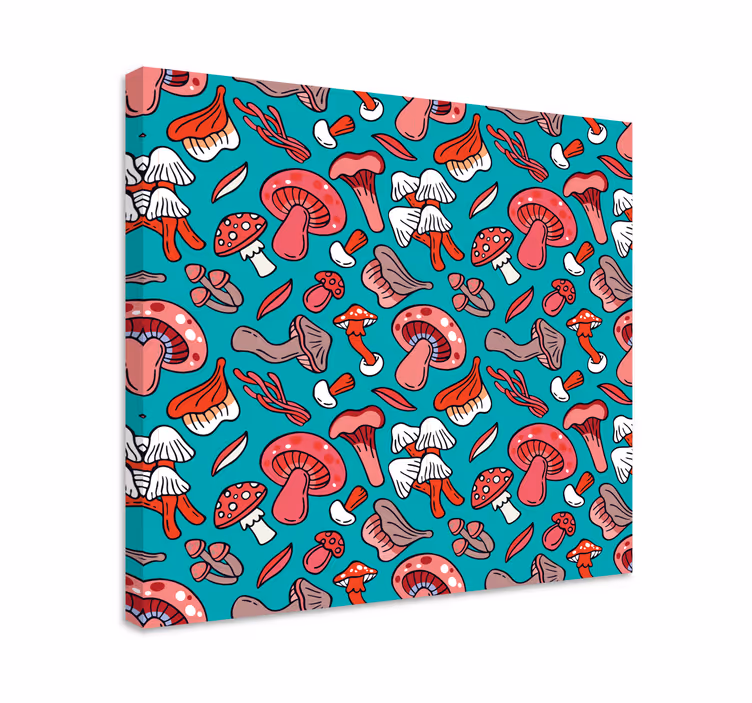 Leinwandbild buntes pilzmuster - TenStickers