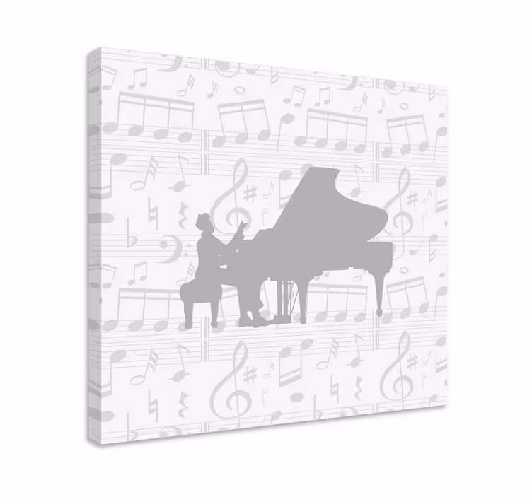 Wandbild Musik Pianist einfacher musiker silhouette - TenStickers
