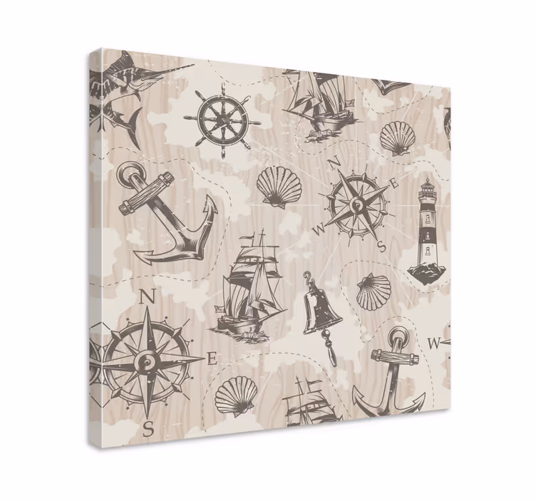 Leinwandbild nautische segelelemente - TenStickers