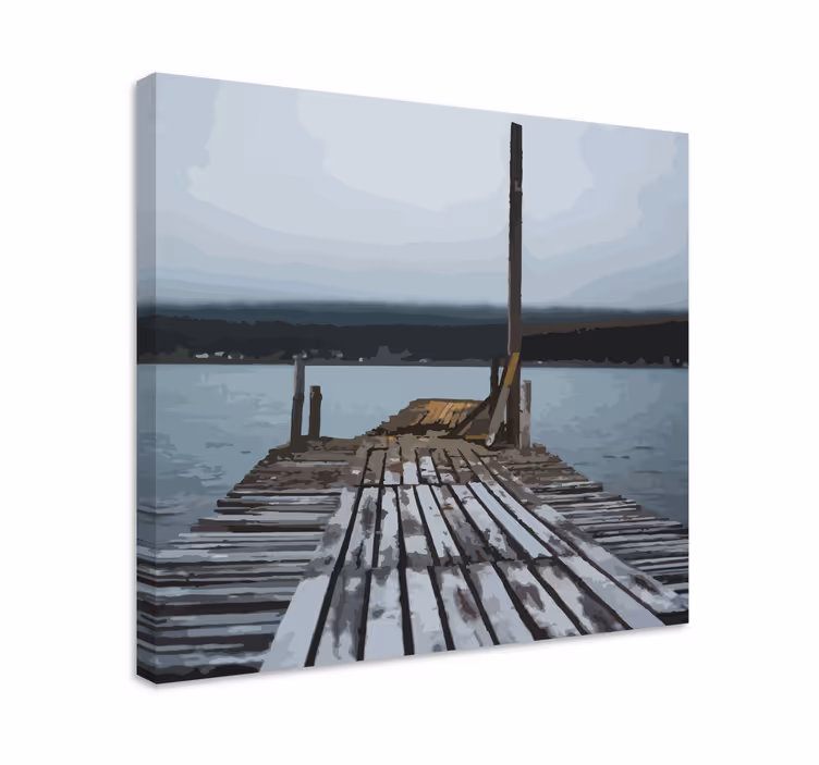 3D Wandbilder Alte zerstörte hölzerne dockbrücke - TenStickers