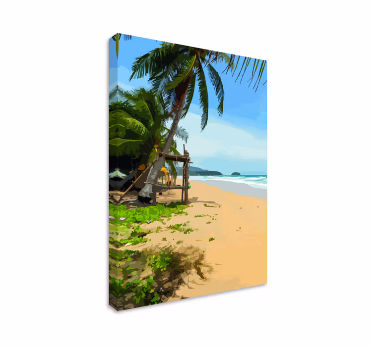 Wandbilder Landschaft Strand mit palmen an einem sonnigen tag - TenStickers