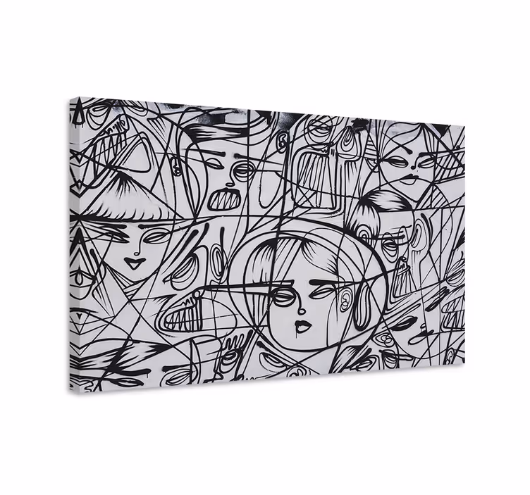 Leinwandbild abstrakt gesichter abstraktes design - TenStickers