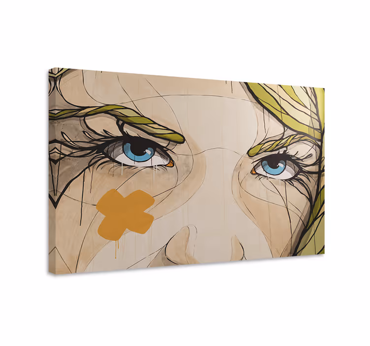 Leinwandbild ausdrucksstarkes frauenporträt - TenStickers