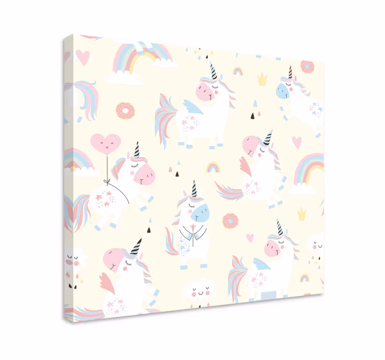 Einhorn wandbild mit verspieltem einhornmuster - TenStickers