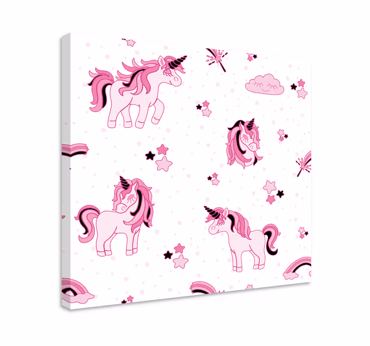 Einhorn wandbild mit niedlichen einhorn mustern - TenStickers