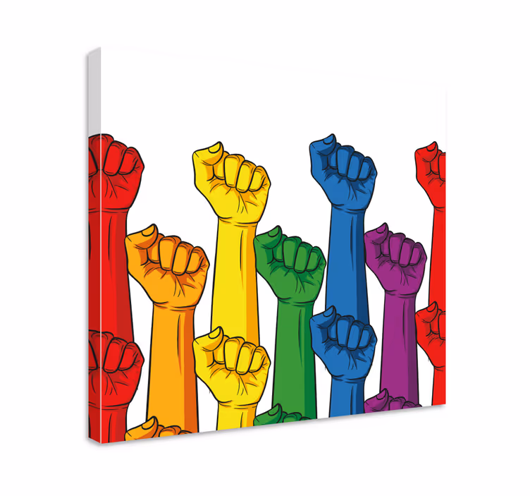 Wandbilder sprüche bunte erhobene fäuste - TenStickers