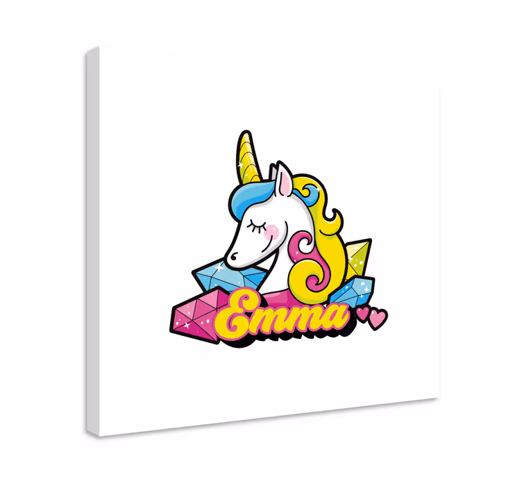 Einhorn wandbild mit edelsteinen - TenStickers
