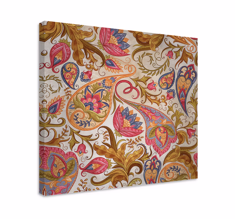 Leinwandbild mit aufwendigen blumenmustern - TenStickers