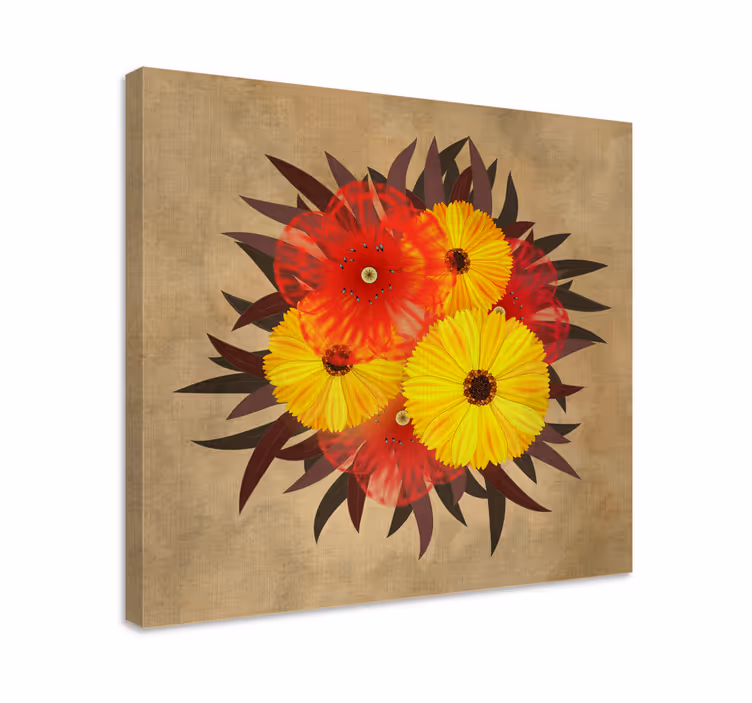 Leinwandbild lebendige blumenarrangement - TenStickers