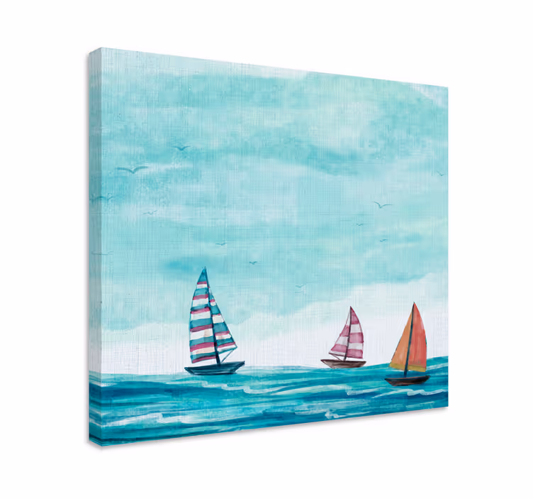 Leinwandbild meer segelboote auf see - TenStickers