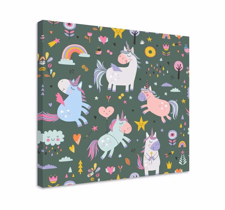Einhorn wandbild magische einhornparade - TenStickers