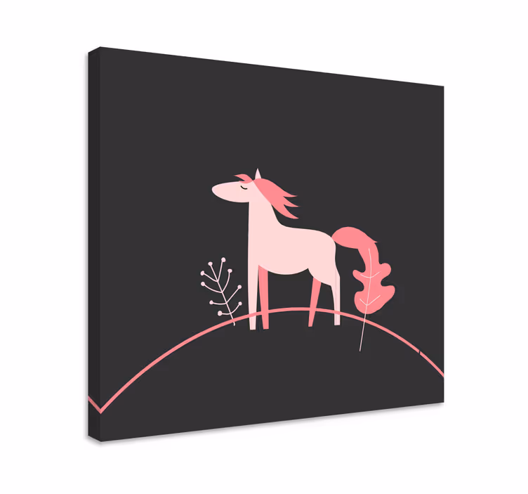 Pferde leinwand im stylischen rosa design - TenStickers