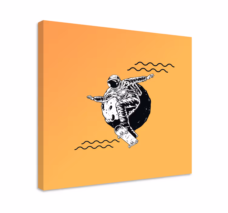 Wandbild gaming cosmonaut auf skateboard - TenStickers