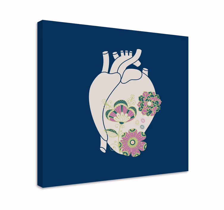 Leinwandbild abstrakt herzblumen design - TenStickers
