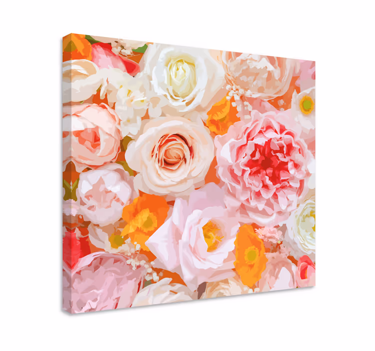 Leinwandbild Blume Rosen in verschiedenen pastellfarben - TenStickers