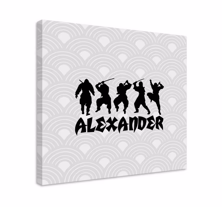 Leinwandbild Superheld ninja-silhouette-aktion - TenStickers