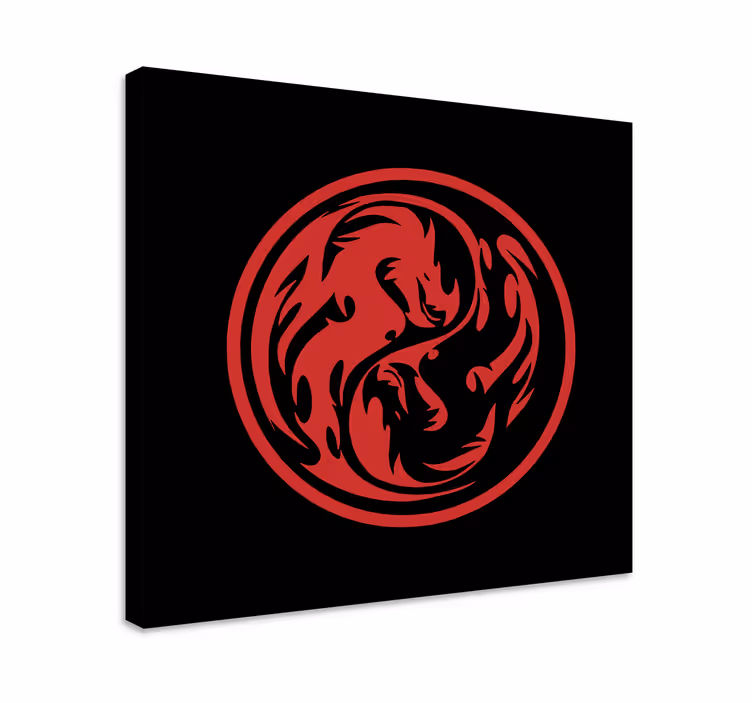 Wandbild Schlafzimmer Schwarzer und roter drache yin yang - TenStickers