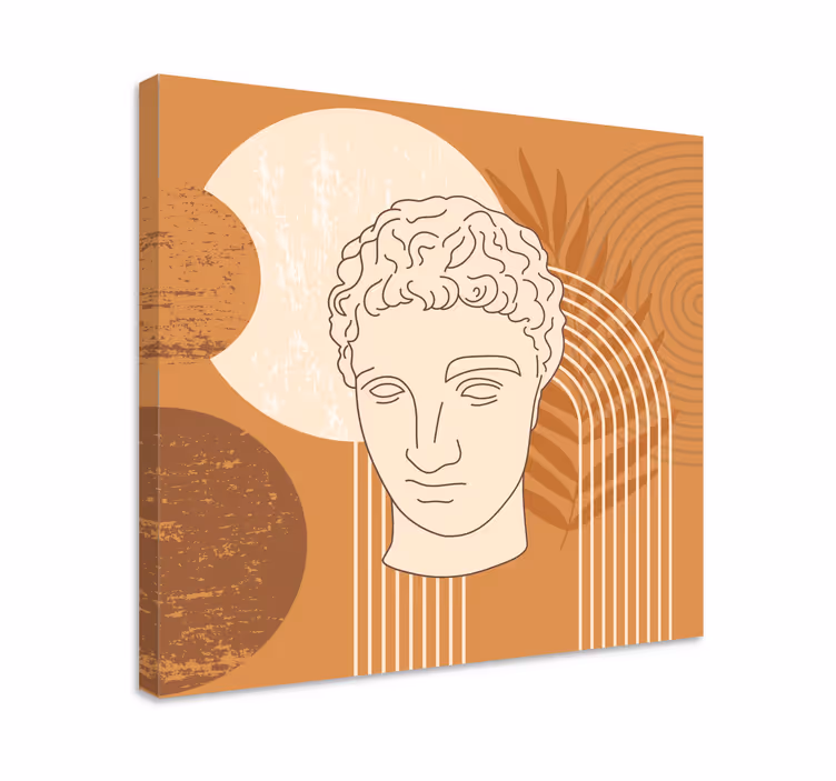 Leinwandbild abstrakt klassischer skulpturenkopf - TenStickers
