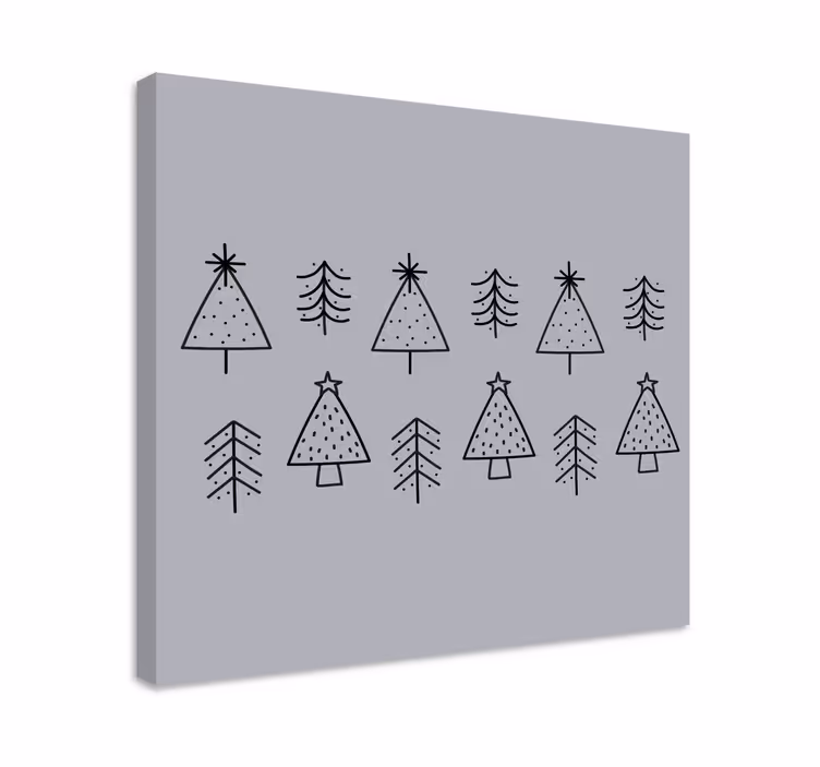 Leinwandbild Weihnachten Nahtloser monochromer weihnachtsbaum - TenStickers