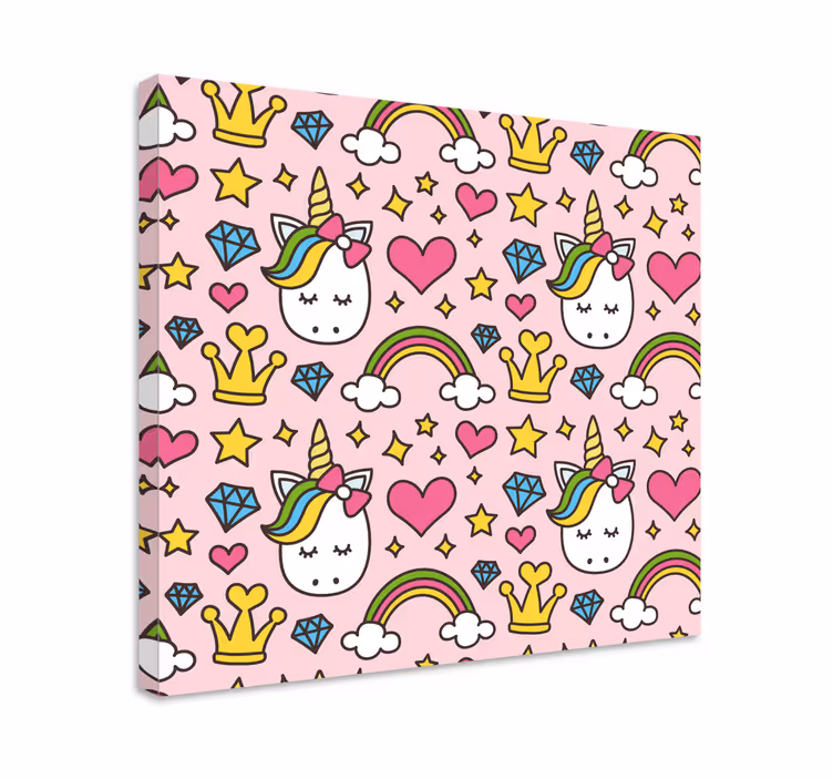 Einhorn wandbild mit süßem einhornmuster - TenStickers