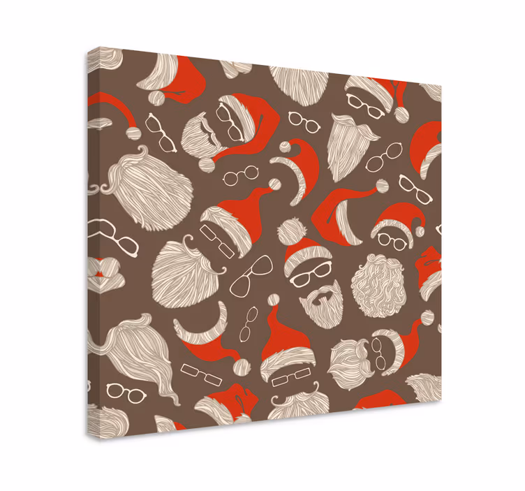 Wandbild tier mit festlichen santa-gesichtern - TenStickers