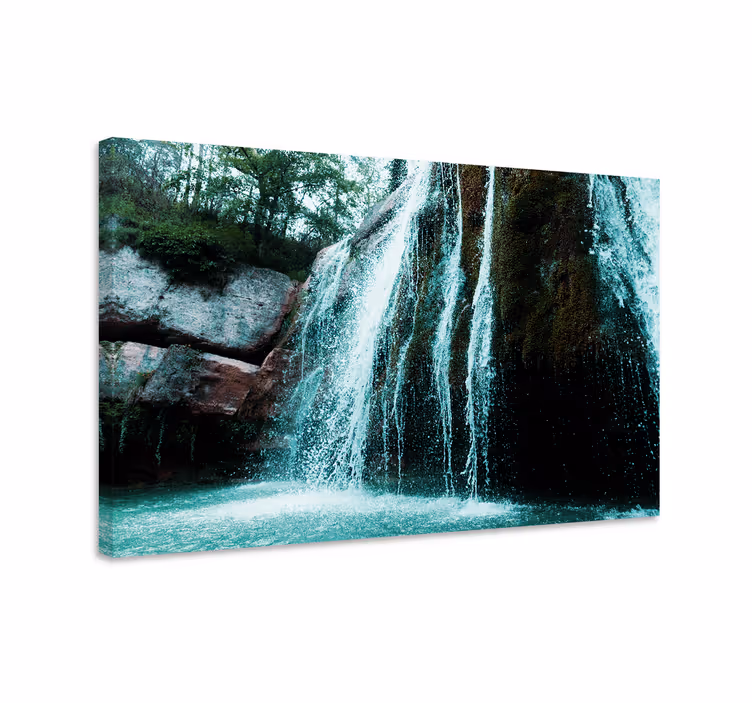 Wandbilder landschaft mit fließender wasserfall-szene - TenStickers