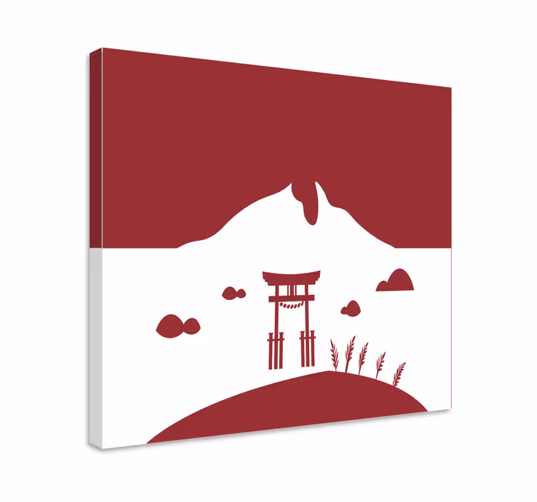 Leinwandbild oriental mit japanischem torii-tor - TenStickers