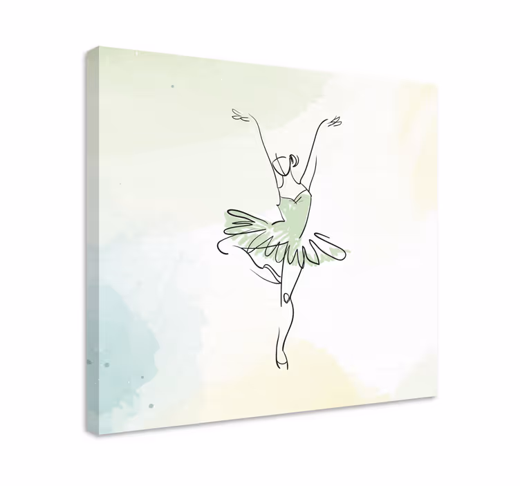 Leinwandbild Kinder Ballerina in pose strichzeichnungen - TenStickers