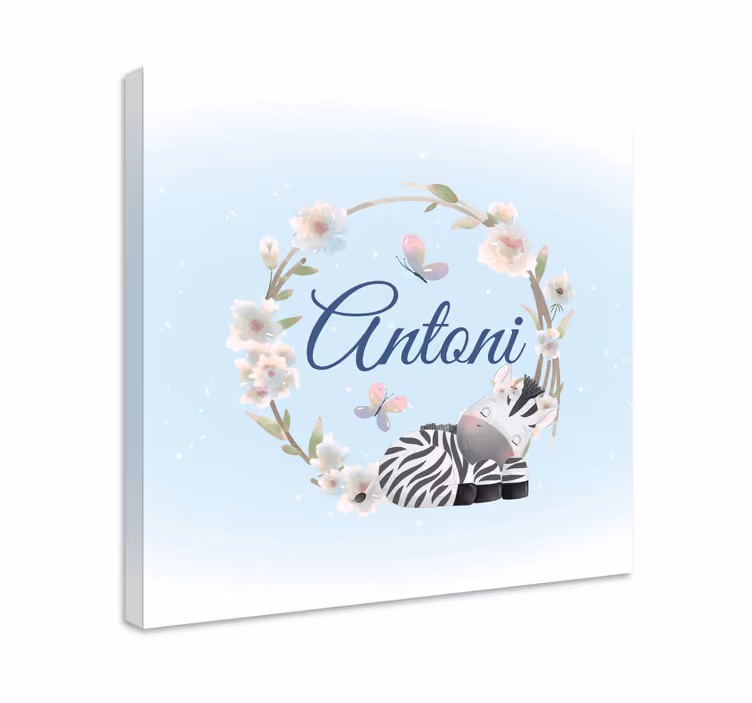Leinwandbild Babys zebra-blumenmuster - TenStickers