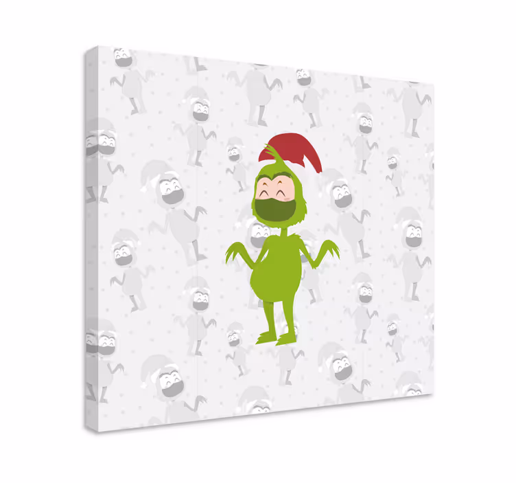 Leinwandbild glücklicher grüner charakter - TenStickers