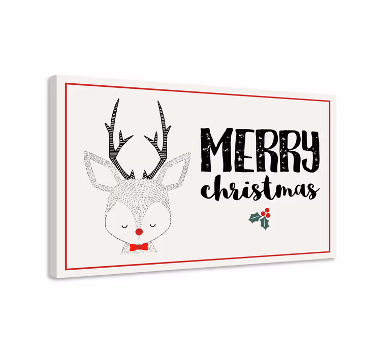 Leinwandbild Weihnachten Frohe weihnachten mit rentierfreunden - TenStickers