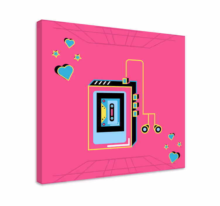 Wandbild musik retro kassette liebe - TenStickers