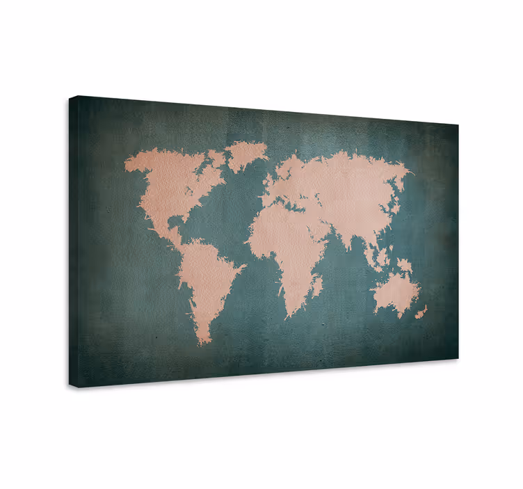 Weltkarte leinwand im stilisierten design - TenStickers
