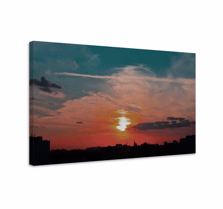 Wandbilder landschaft stadtansicht bei dämmerung - TenStickers