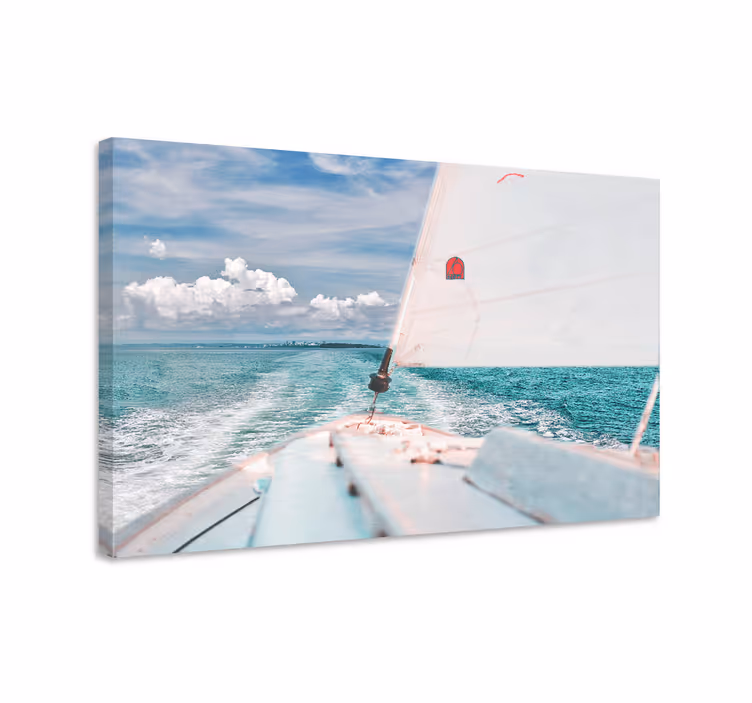 Leinwandbild meer segeln durch wellen - TenStickers