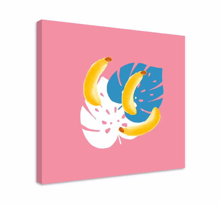 Wandbilder Vintage Banane auf rosa Hintergrund - TenStickers
